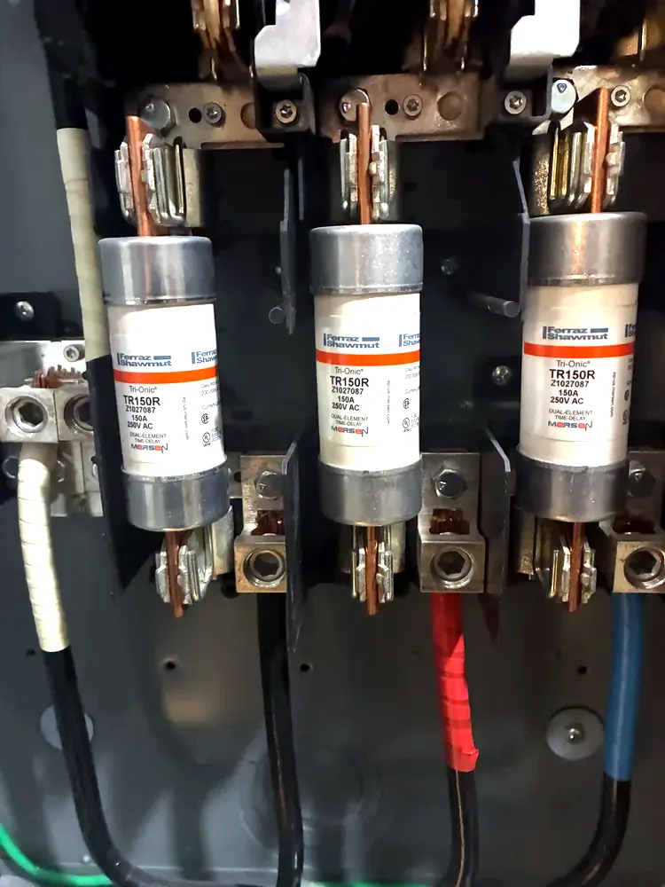 Fused disconnect, conductors landed and taped out - KRW Electric, South Florida